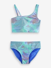 Green/Blue One Shoulder Bikini (3-16yrs) - Image 3 of 5