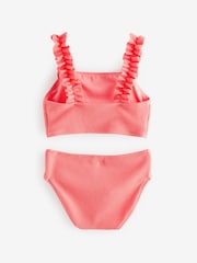Coral Pink Ruched Strap Bikini (3-16yrs) - Image 5 of 6