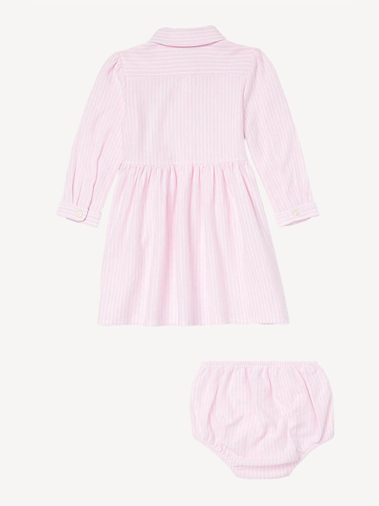Polo Ralph Lauren 100% Cotton Baby Striped Logo Shirt Dress - Image 2 of 2
