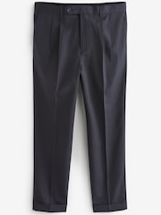 Navy Fashion Pleat Stretch Smart Trousers - Image 6 of 9