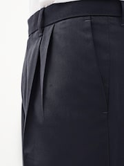 Navy Fashion Pleat Stretch Smart Trousers - Image 8 of 9