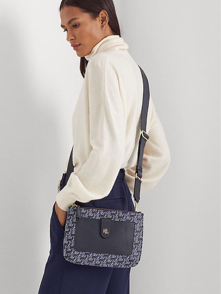 Lauren Ralph Lauren Jamey Monogram Logo Coated Canvas Cross-Body Bag - Image 7 of 8