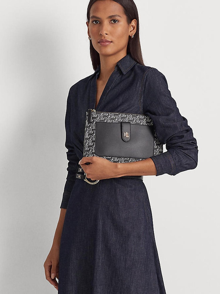 Lauren Ralph Lauren Jamey Monogram Logo Coated Canvas Cross-Body Bag - Image 8 of 8