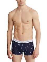 Polo Ralph Lauren Navy/Navy Pony Print Stretch Cotton Boxers 3 Pack - Image 2 of 6