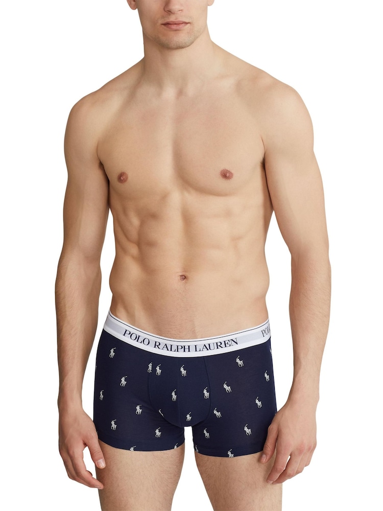 Polo Ralph Lauren Navy/Navy Pony Print Stretch Cotton Boxers 3 Pack - Image 2 of 6
