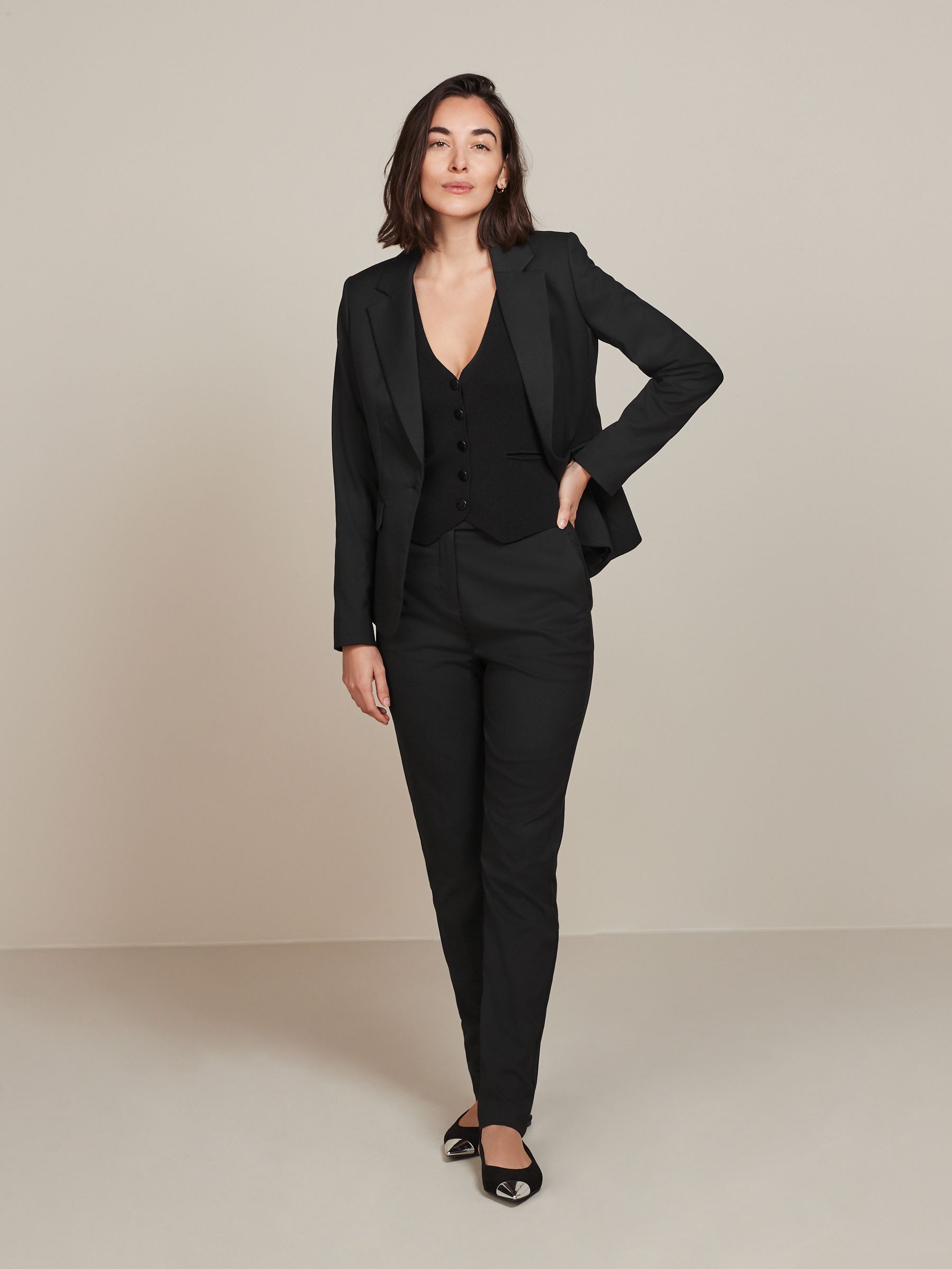 Black Tailored Single Breasted Jacket