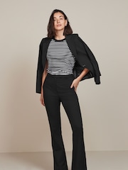 Black Tailored Bootcut Trousers - Image 1 of 5