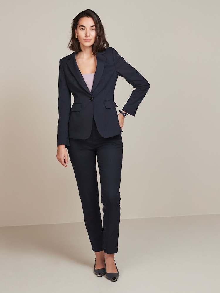 Navy Blue Tailored Single Breasted Jacket - Image 2 of 6 Navy Blue Tailored Single Breasted Jacket - Image 2 of 6