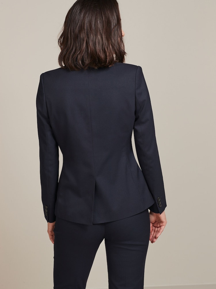 Bleu marine - Veste droite ajustée - Image 4 of 6