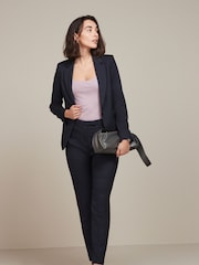 Navy Blue Slim Tailored Trousers - Image 1 of 5