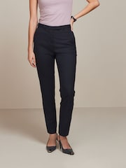 Navy Blue Slim Tailored Trousers - Image 2 of 5