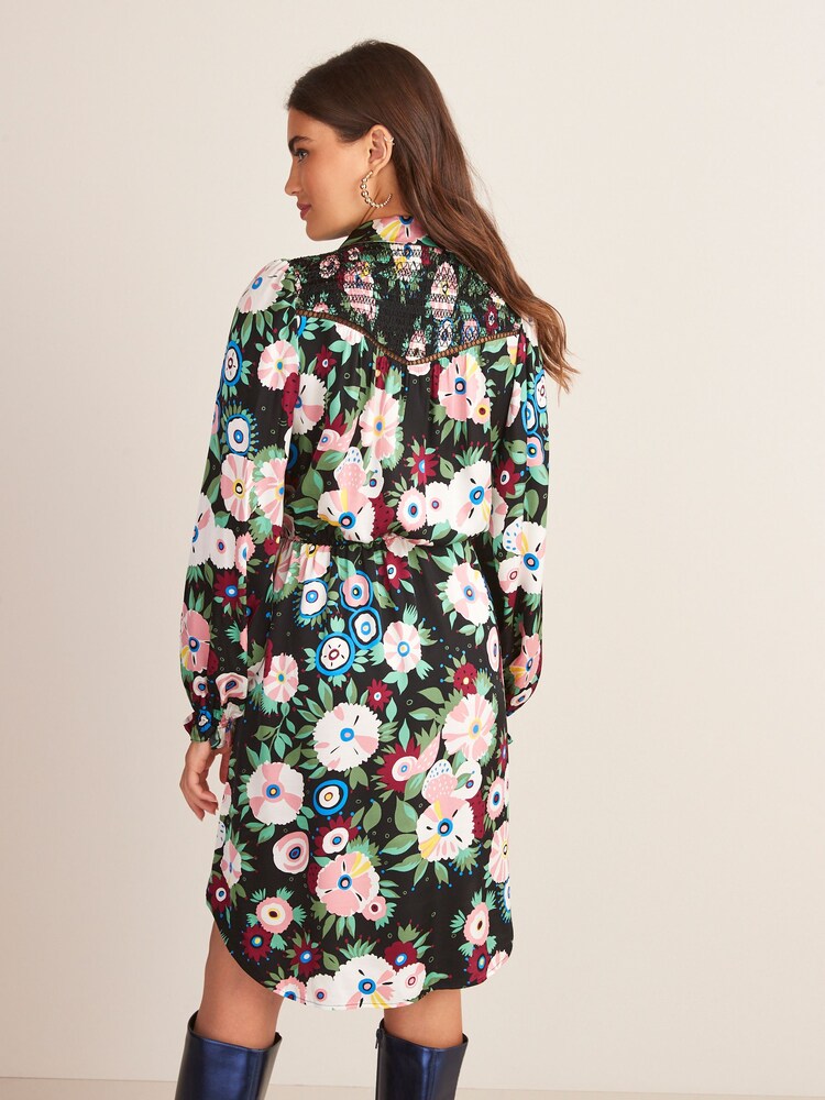 Celia Birtwell x Next. Griselda Shirred Shoulder Mini Dress - Image 2 of 5 Celia Birtwell x Next. Griselda Shirred Shoulder Mini Dress - Image 2 of 5