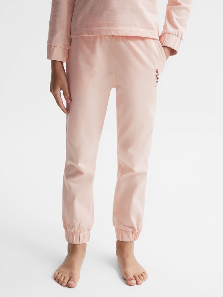 Reiss Pink Annie Senior Embroidered Queen Nightwear Bottoms - Image 4 of 7