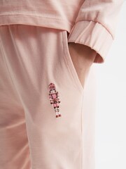 Reiss Pink Annie Senior Embroidered Queen Nightwear Bottoms - Image 6 of 7