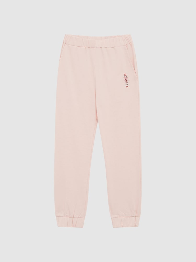 Reiss Pink Annie Junior Embroidered Queen Nightwear Bottoms - Image 2 of 7