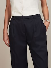 Navy Blue Tailored Wide Leg Trousers - Image 4 of 5