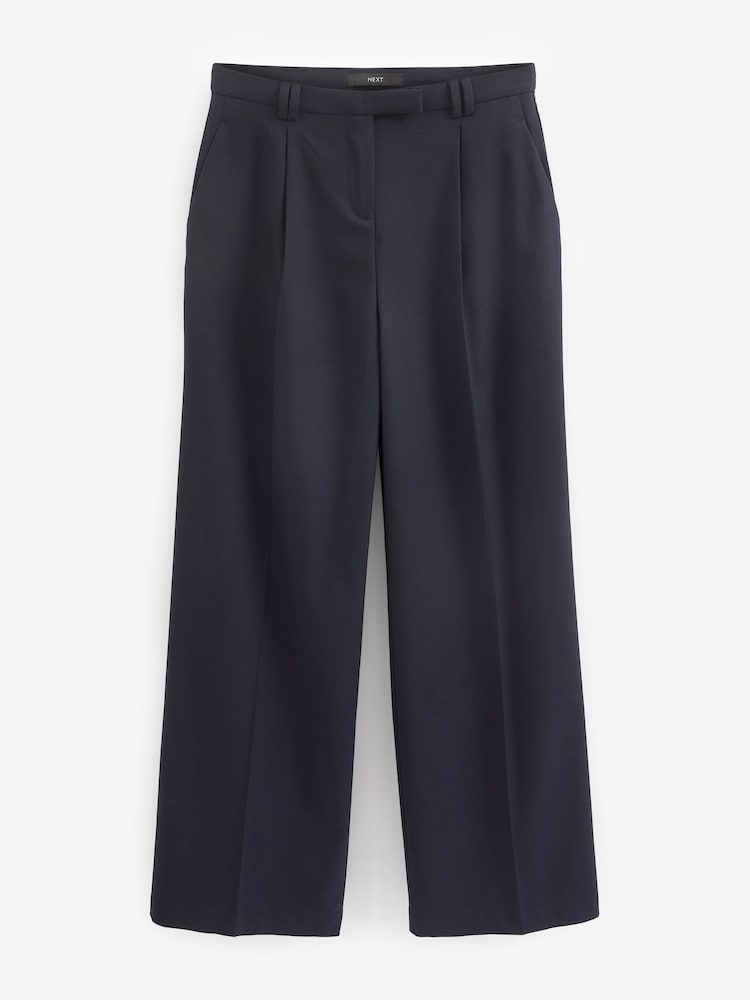 Navy Blue Tailored Wide Leg Trousers - Image 5 of 5