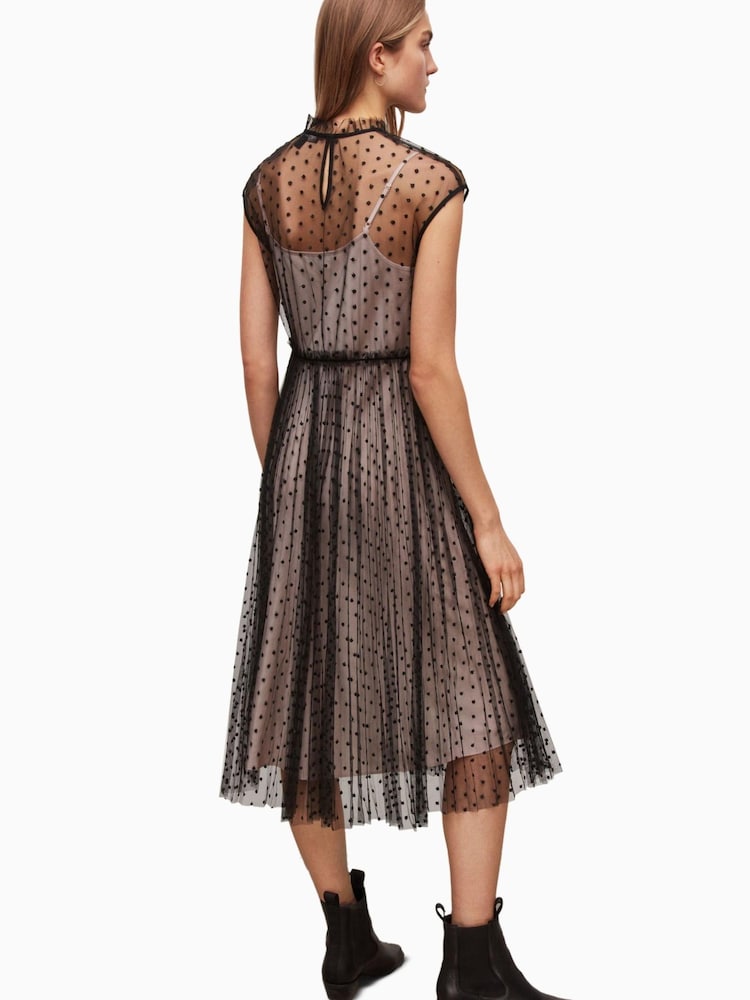 AllSaints Black Arya Dress - Image 2 of 5