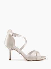 Dune London White Satin Maribel Cross Strap Shoes - Image 1 of 5