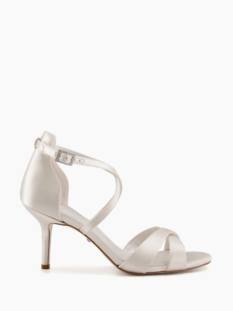 Dune London White Satin Maribel Cross Strap Shoes - Image 1 of 5