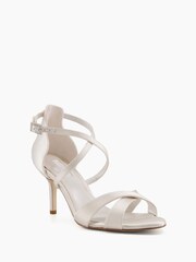 Dune London White Satin Maribel Cross Strap Shoes - Image 3 of 5