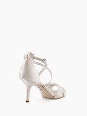 Dune London White Satin Maribel Cross Strap Shoes - Image 4 of 5