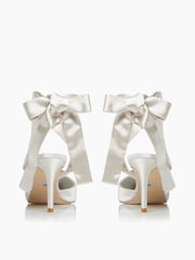 Dune London White Satin Daliah Ankle Tie Wedding Shoes - Image 3 of 4