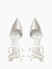 Dune London White Satin Daliah Ankle Tie Wedding Shoes - Image 4 of 4