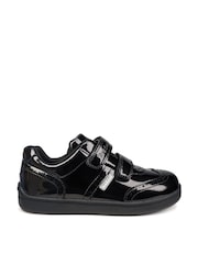 Toezone Gina Black Patent Brogue Rip Tape Fastening School Shoes - Image 1 of 9