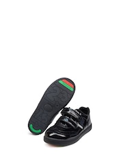 Toezone Gina Black Patent Brogue Rip Tape Fastening School Shoes - Image 3 of 9