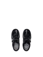 Toezone Gina Black Patent Brogue Rip Tape Fastening School Shoes - Image 4 of 9