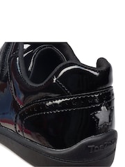 Toezone Gina Black Patent Brogue Rip Tape Fastening School Shoes - Image 6 of 9