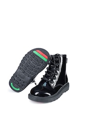 Toezone Black Emily Side Zip Patent Boots - Image 3 of 6