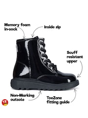 Toezone Black Emily Side Zip Patent Boots - Image 5 of 6