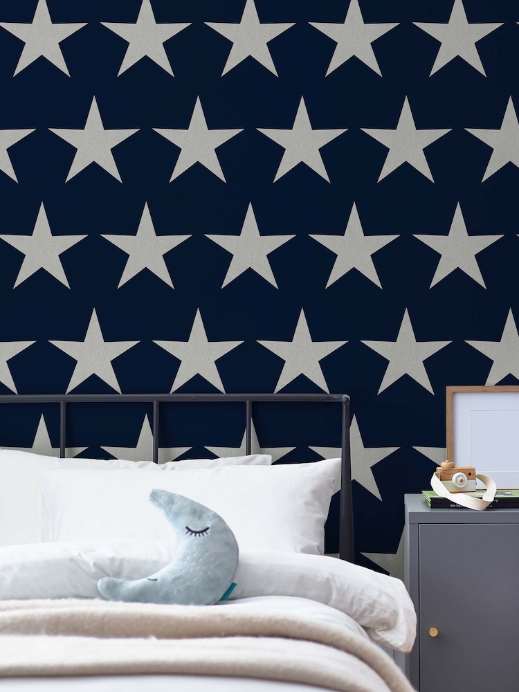 Navy Blue Stars Wallpaper Sample Paste The Wall - Image 1 of 3 Navy Blue Stars Wallpaper Sample Paste The Wall - Image 1 of 3