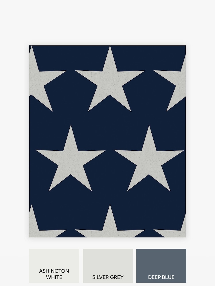 Navy Blue Stars Wallpaper Sample Paste The Wall - Image 3 of 3 Navy Blue Stars Wallpaper Sample Paste The Wall - Image 3 of 3