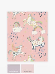 Pink Party Unicorn Paste The Wall A4 Wallpaper Sample - Image 3 of 3