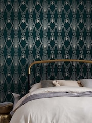 Blue Deco Geometric A4 Wallpaper Sample - Image 1 of 3