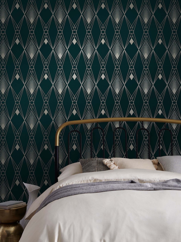 Blue Deco Geometric A4 Wallpaper Sample - Image 1 of 3