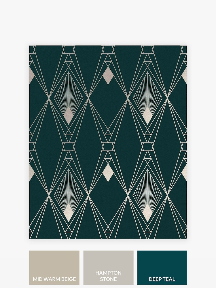 Blue Deco Geometric A4 Wallpaper Sample - Image 3 of 3