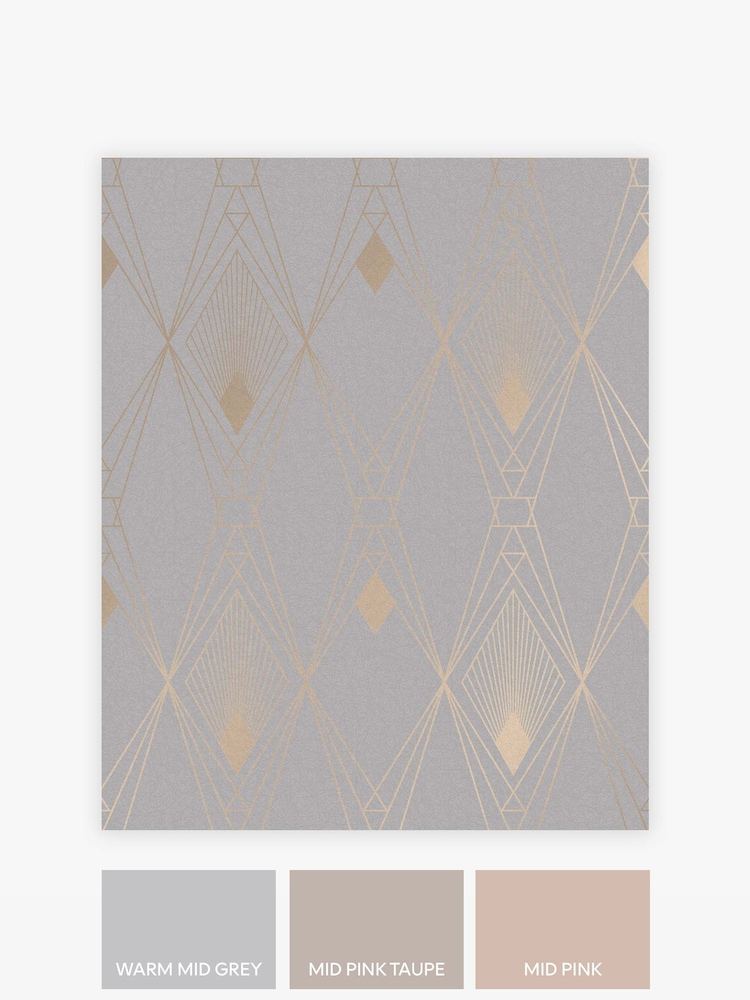 Grey Deco Geometric A4 Wallpaper Sample - Image 3 of 3