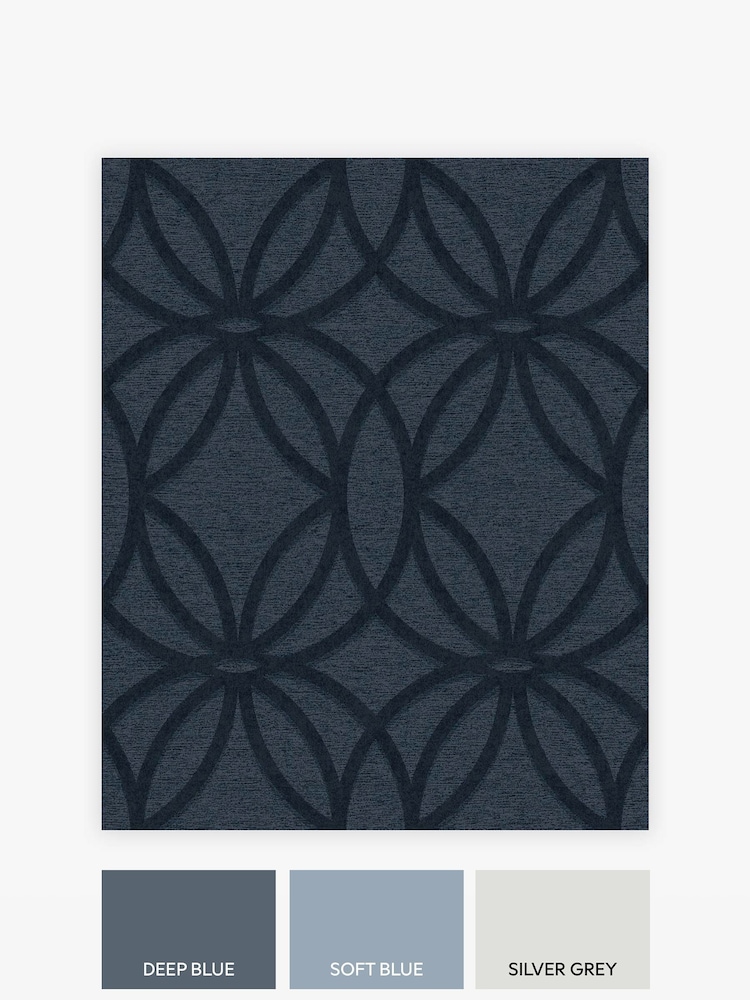 Navy Geometric Luxe A4 Wallpaper Sample - Image 3 of 3