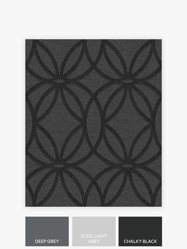 Charcoal Geometric Luxe A4 Wallpaper Sample - Image 3 of 3