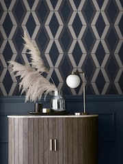 Navy Collection Luxe Diamond Geometric A4 Wallpaper Sample Wallpaper Sample - Image 1 of 3