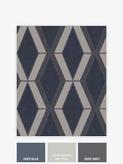 Navy Collection Luxe Diamond Geometric A4 Wallpaper Sample Wallpaper Sample - Image 3 of 3