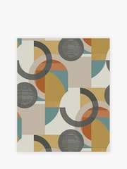 Orange Retro Geometric Shapes A4 Wallpaper Sample - Image 2 of 3
