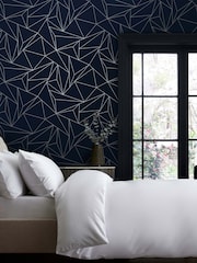 Navy Blue Abstract Geo A4 Wallpaper Sample - Image 1 of 3