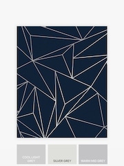 Navy Blue Abstract Geo A4 Wallpaper Sample - Image 3 of 3