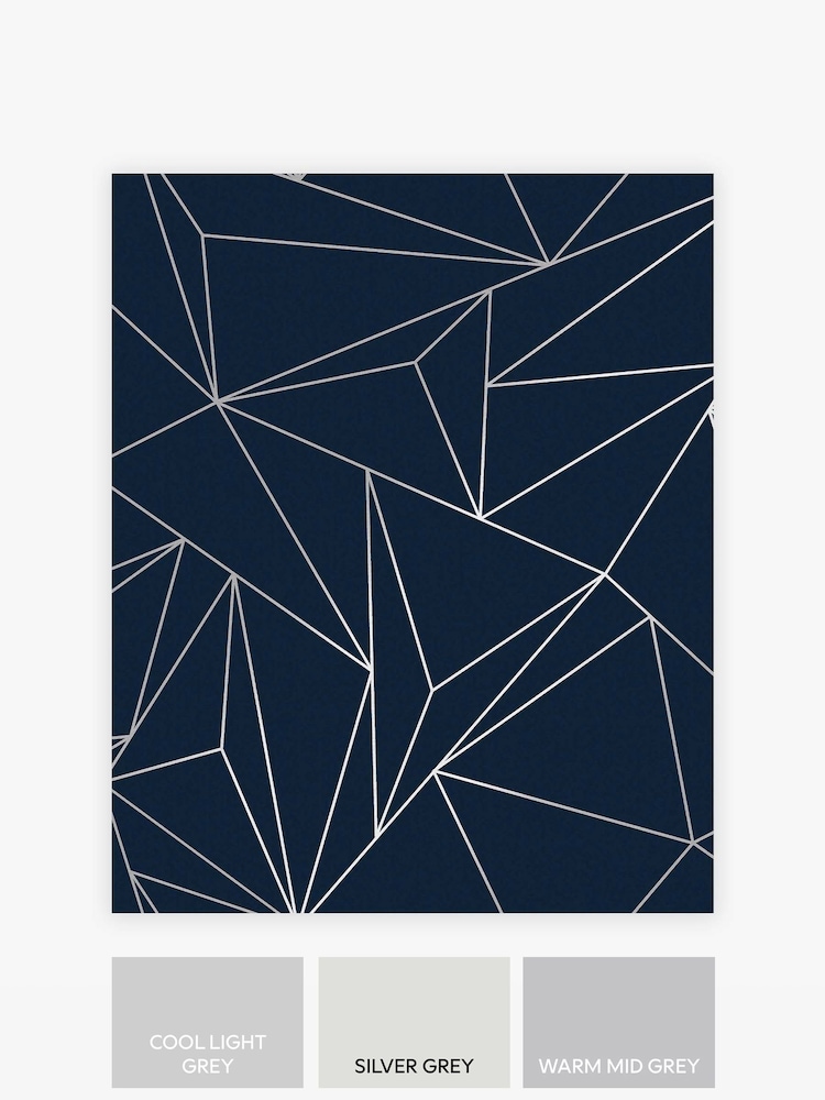 Navy Blue Abstract Geo A4 Wallpaper Sample - Image 3 of 3