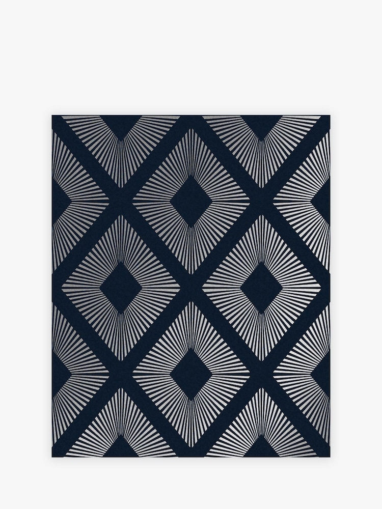 Navy Chic Geometric Diamond A4 Wallpaper Sample - Image 2 of 3